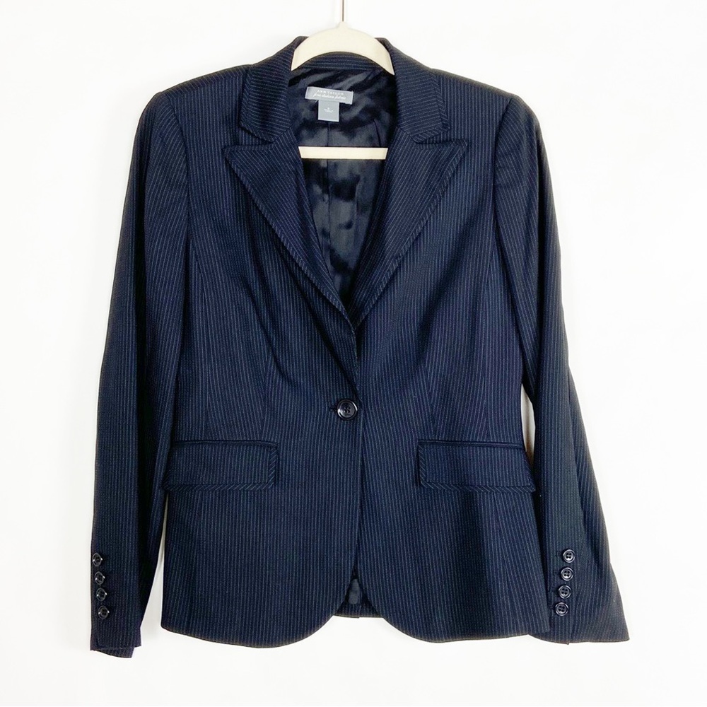 Ann Taylor Navy Pinstripe Blazer